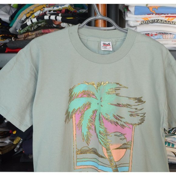 90s Florida Men's Large Single Stitch VTG Art Tee - Picture 2 of 6